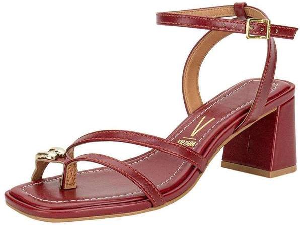 Sandália Feminina Salto Grosso Vizzano 6530105 - Vermelho