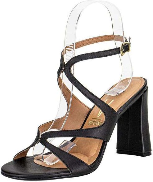 Sandália Feminina Salto Grosso Vizzano 6550102 Preto