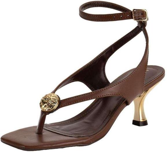 Sandália Feminina Salto Taça Via Marte 177043 Chocolate