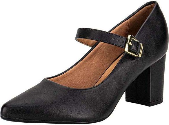 Sapato Feminino Salto Grosso Vizzano 1290532 Preto