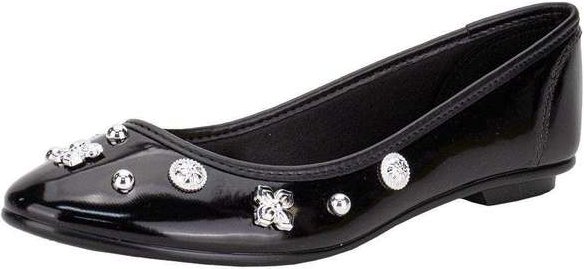 Sapatilha Feminina Flat Moleca 50271485 - Verniz/Preto