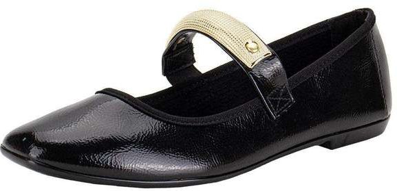 Sapatilha Feminina Flat Moleca 5729135 - Verniz/Preto