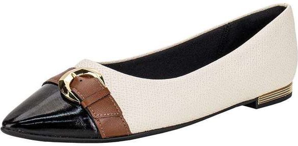 Sapatilha Feminina Flat Piccadilly 274107 Bege/Preto