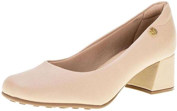 Sapato Feminino Salto Grosso Modare - 7373100 Bege