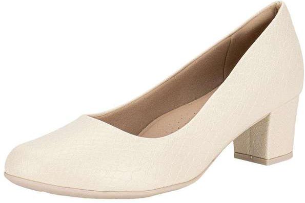 Sapato Feminino Salto Grosso Piccadilly 110072 Marfim