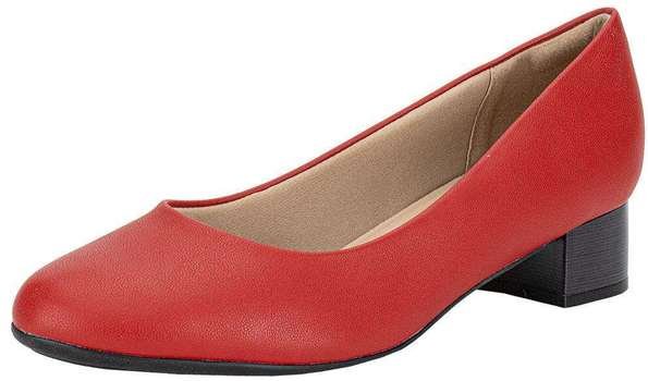 Sapato Feminino Salto Grosso Piccadilly 140117 Vermelho