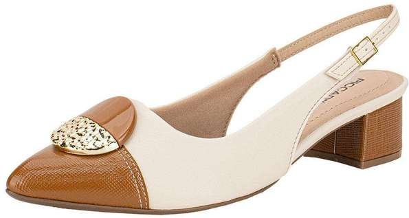 Sapato Feminino Salto Grosso Piccadilly 739091 - Natural