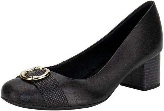 Sapato Feminino Salto Grosso Usaflex Ma0804 Preto
