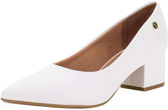 Sapato Feminino Salto Grosso Vizzano 1220315 Branco