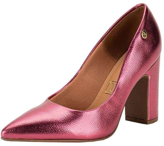 Sapato Feminino Salto Grosso Vizzano 1285400 - Pink