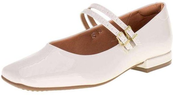 Sapato Feminino Salto Grosso Vizzano 1427102 - Marfim