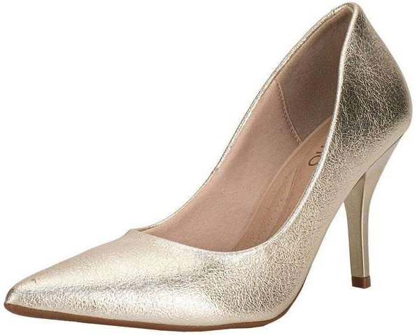 Scarpin Feminino Salto Fino Beira Rio 41221500 Ouro