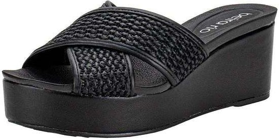 Tamanco Feminino Anabela Beira Rio 8407141 - Preto