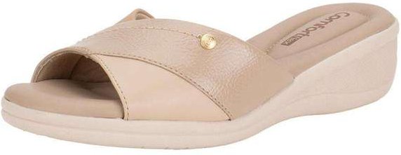 Tamanco Feminino Anabela Comfortflex 2588402 Bege