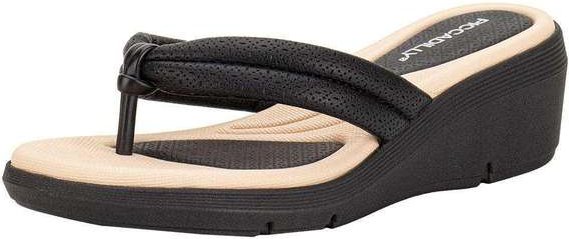 Tamanco Feminino Anabela Piccadilly 540356 - Preto/Bege