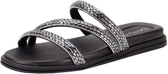 Tamanco Feminino Flat Beira Rio 8488108 - Preto/Cinza