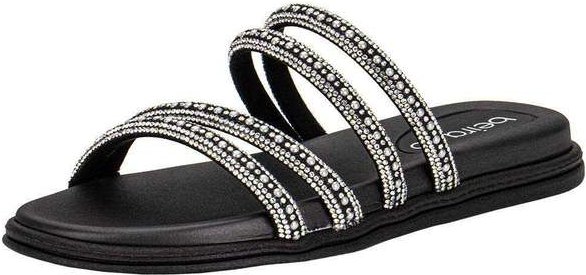 Tamanco Feminino Flat Beira Rio 8488125 Preto/Prata