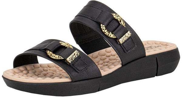 Tamanco Feminino Flat Modare 7142142 Preto/Bege