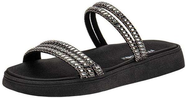 Tamanco Feminino Flat Moleca 5469135 Preto/Cinza