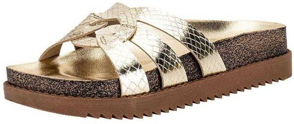 Tamanco Feminino Flat Moleca 5500116 Ouro