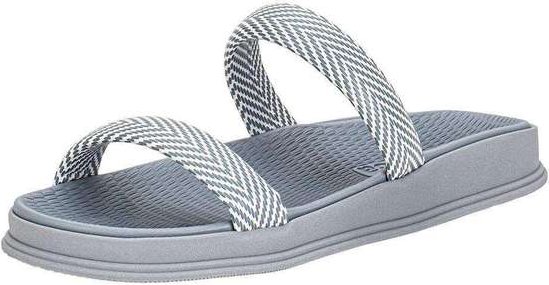 Tamanco Feminino Flat Moleca 5556100 - Azul/Branco