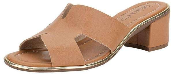 Tamanco Feminino Salto Grosso Beira Rio 8379251 - Camel