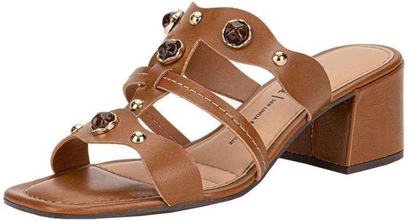 Tamanco Feminino Salto Grosso Dakota Y9582 - Caramelo