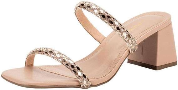 Tamanco Feminino Salto Grosso Via Marte 171011 - Salmão