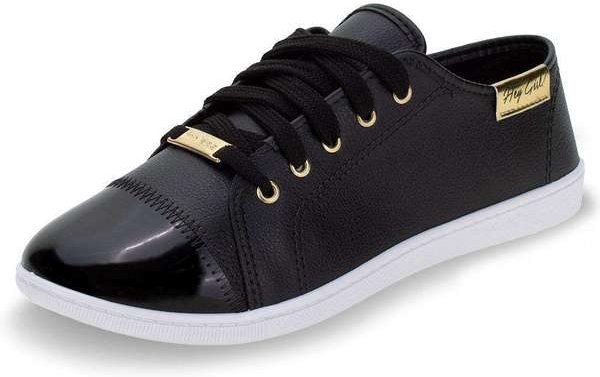 Tênis Feminino Casual Moleca - 5605412 - Preto