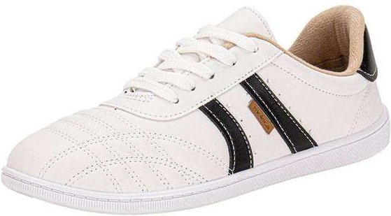 Tênis Feminino Casual Moleca 5605475 - Branco/Preto