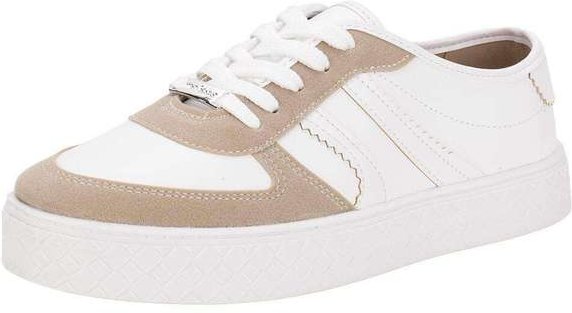 Tênis Feminino Casual Moleca 5712330 - Branco/Bege