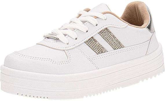 Tênis Feminino Casual Moleca 5782315 - Branco/Prata