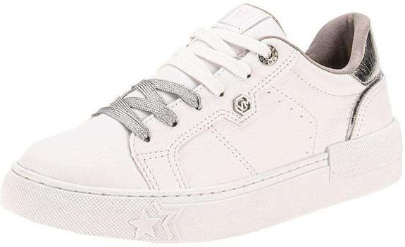 Tênis Feminino Casual Via Marte 121001 - Branco/Prata