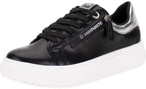 Tênis Feminino Casual Via Marte 206001 - Preto/Prata