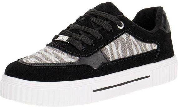 Tênis Feminino Casual Vizzano 1307216 - Preto/Camurça