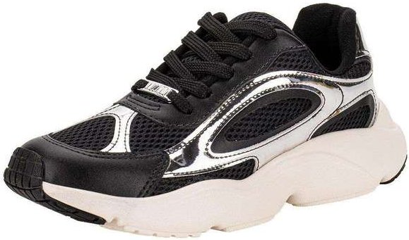 Tênis Feminino Chunky Vizzano 1440100 - Preto/Prata