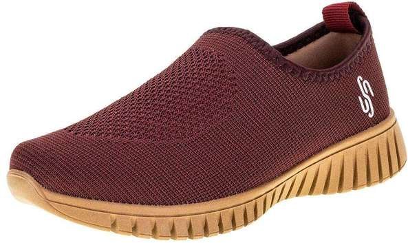 Tênis Feminino Gaspea Tricot Usaflex - Ae2208 - Vinho