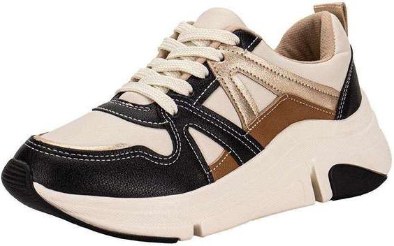 Imagem principal Tênis Feminino Modare 7401102 - Bege/Preto MODARE