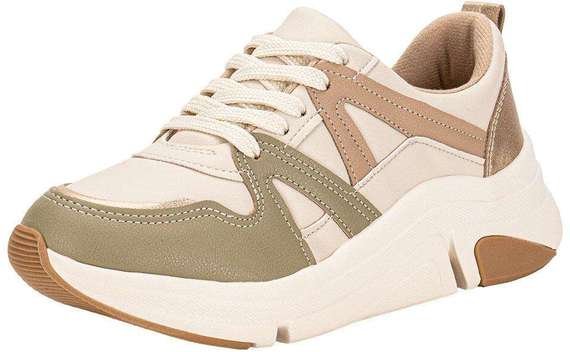 Tênis Feminino Modare 7401102 - Bege/Verde