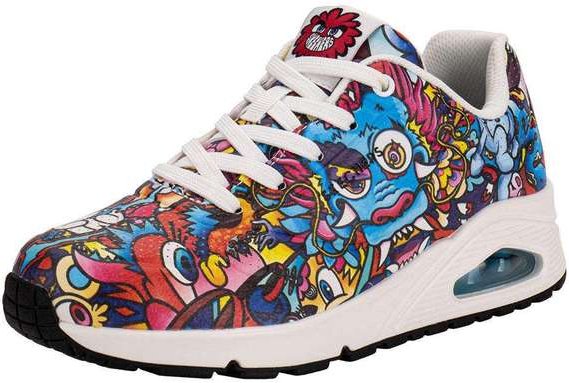 Tênis Feminino Uno Color Doodle Skechers 177973 - Branco/Rosa