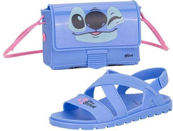 Imagem principal Kit Sandália Infantil Disney Fun e Bag Stitch Grendene Kids Azul GRENDENE KIDS