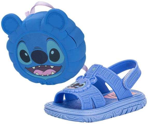 Imagem principal Kit Sandália Infantil Stitch e Mochila Disney Puff Grendene - Azul GRENDENE KIDS GRENDENE KIDS