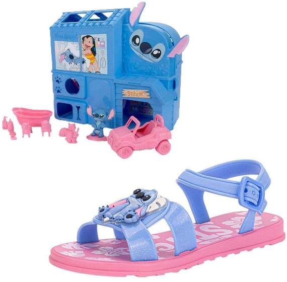 Imagem principal Kit Sandália Infantil Stitch Pet Shop Disney Grendene Kids - Azul/Rosa GRENDENE KIDS