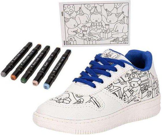 Imagem principal Kit Tênis Infantil Goods e Caneta Touch Minipé Mp2549s - Branco/Azul