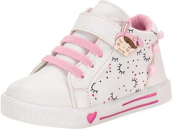 Imagem principal Tênis Infantil Cano Alto Linda Jú 60221 - Branco/Rosa Linda ju