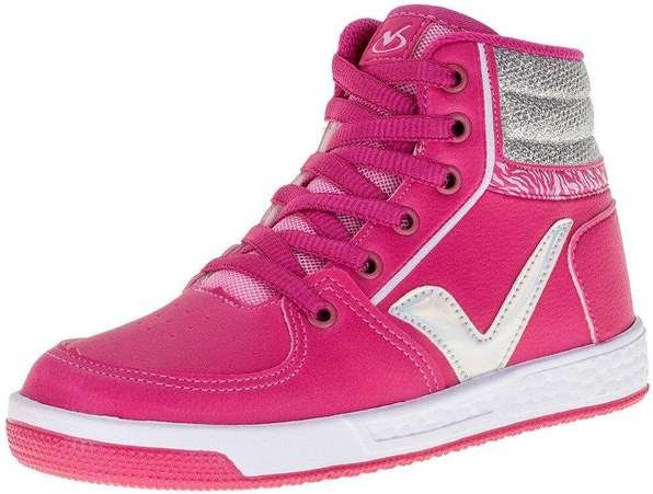 Tênis Infantil Feminino Cano Alto Via Vip - Vv3804 - Pink
