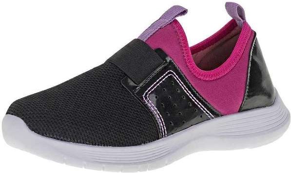 Tênis Infantil Feminino Ju Flores - 32025 - Preto/Rosa