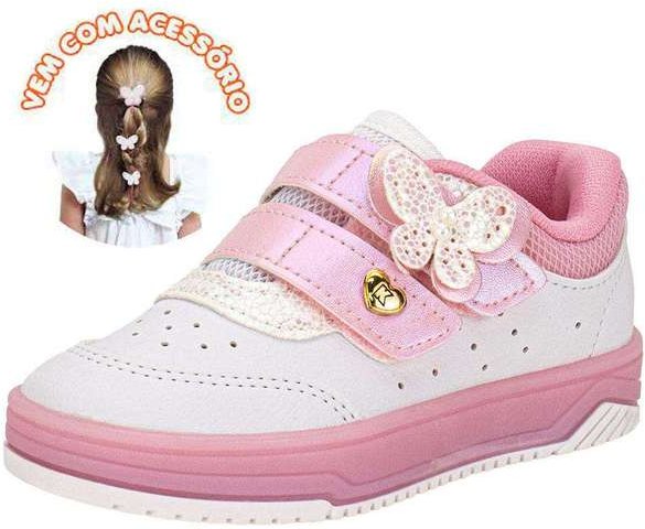 Imagem principal Tênis Infantil Happy Kidy 3130051 Branco/Rosa Kidy