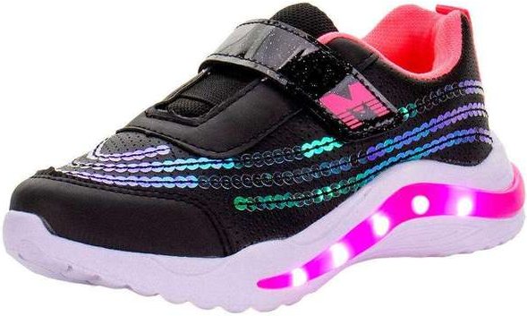 Tênis Infantil Led Minipé - Mp2308 - Preto/Rosa