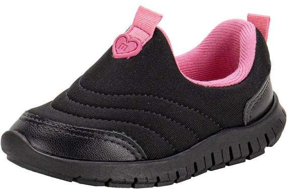 Imagem principal Tênis Infantil Slip On Baby Molekinha 2736100 - Preto/Rosa MOLEKINHA